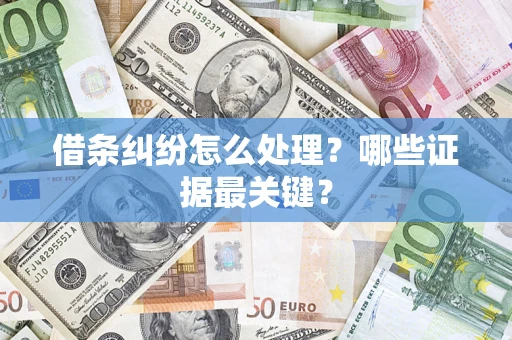 武汉借条纠纷怎么处理？哪些证据最关键？