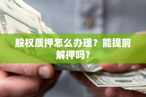 武汉股权质押怎么办理？能提前解押吗？